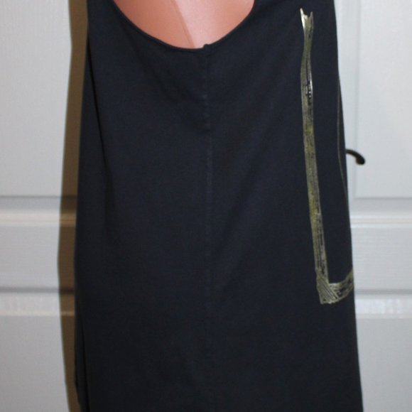 MISS ME * THE BUCKLE Size MED Gray Gold "LOVE" Low Cut V-Neck HI-LO Tunic Tank - Picture 10 of 13